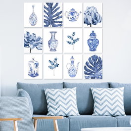 Wallity Set de 12 Cuadros Decorativos MDF Multicolor